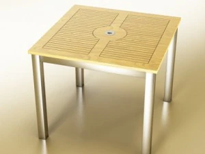 exterior bar table chair and parasol 3D Model