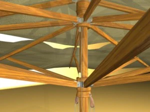 exterior bar table chair and parasol 3D Model