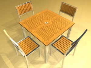 exterior bar table chair and parasol 3D Модель