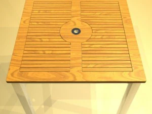 exterior bar table chair and parasol 3D Model
