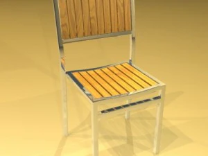 exterior bar table chair and parasol 3D Model