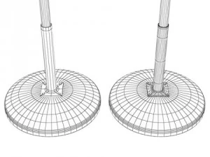 exterior bar table chair and parasol 3D Model