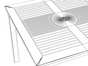 exterior bar table chair and parasol 3D Model