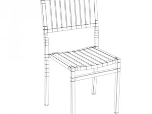 exterior bar table chair and parasol 3D Model