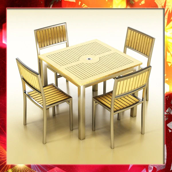 bar table and chair 3D Model .c4d .max .obj .3ds .fbx .stl .blend