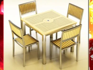 bartafel en stoel 3D Model