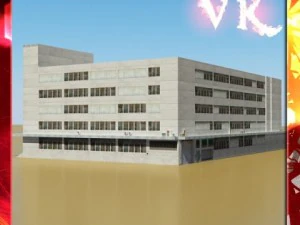 edif&iacute;cio de escrit&oacute;rios fotorrealista low poly 2 Modelo 3D