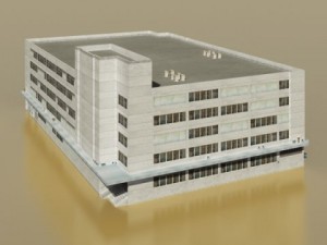 photorealistic low poly office building 2 3D Модель
