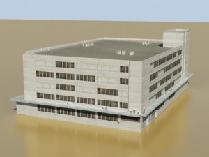 photorealistic low poly office building 2 3D Модель