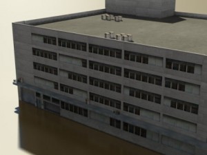 photorealistic low poly office building 2 3D Модель