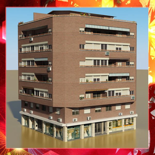 photorealistic low poly building 3 3D Model .c4d .max .obj .3ds .fbx .stl .blend