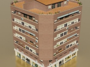 photorealistic low poly building 3 Modelo 3D
