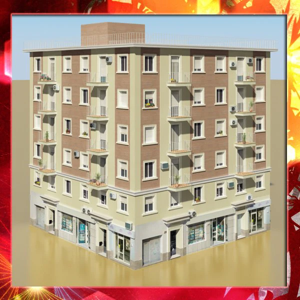 photorealistic low poly building 4 3D Model .c4d .max .obj .3ds .fbx .stl .blend