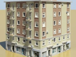 photorealistic low poly building 4 3D Model