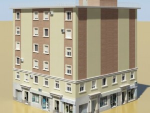 photorealistic low poly building 4 Modello 3D