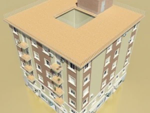 photorealistic low poly building 4 3D Model