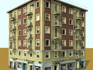photorealistic low poly building 4 Modello 3D
