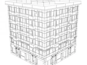 photorealistic low poly building 4 3D Model