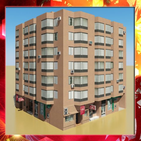 photorealistic low poly building 5 3D Model .c4d .max .obj .3ds .fbx .stl .blend 