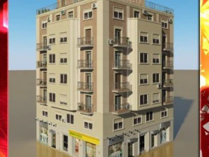 photorealistic low poly building 6 3D Model