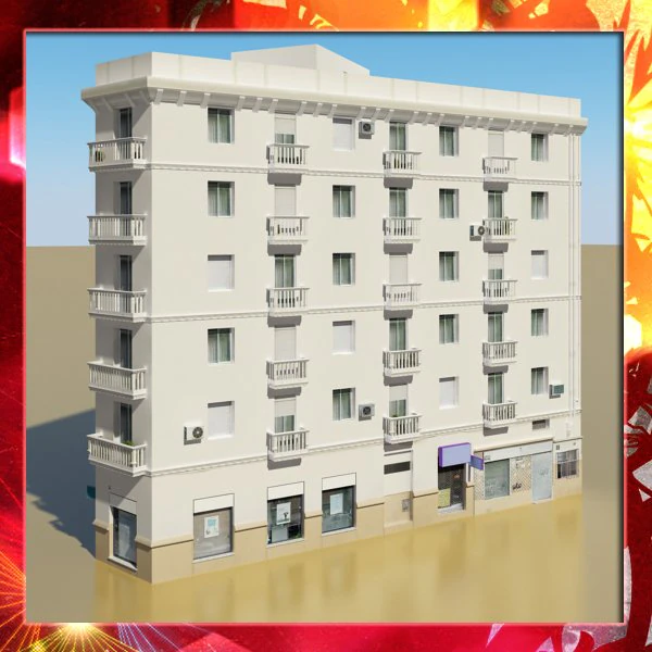photorealistic low poly building 7 3D Model .c4d .max .obj .3ds .fbx .stl .blend