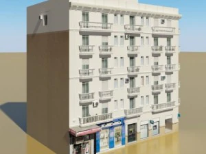 photorealistic low poly building 7 3D Model