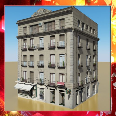 photorealistic low poly building 8 Model 3D .c4d .max .obj .3ds .fbx .stl .blend 