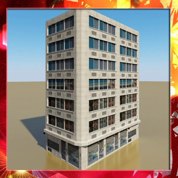photorealistic low poly office building 10 3D Model .c4d .max .obj .3ds .fbx .stl .blend 