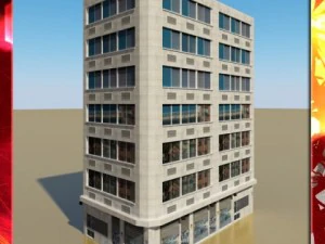 photorealistic low poly office building 10 3D Model