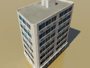 photorealistic low poly office building 10 3D Model