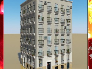 multi story building photorealistic low poly 3Dモデル