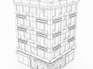 photorealistic low poly building 12 Model 3D