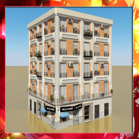 photorealistic low poly building13 3D Model .c4d .max .obj .3ds .fbx .stl .blend