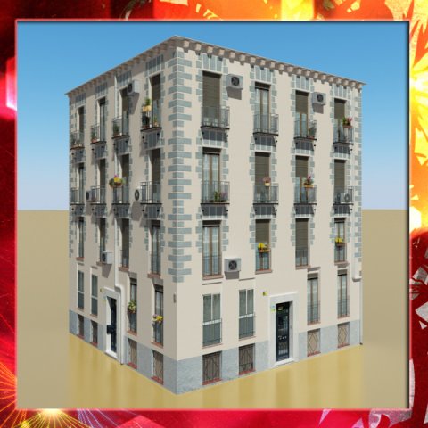 photorealistic low poly building 14 3D Model .c4d .max .obj .3ds .fbx .stl .blend 