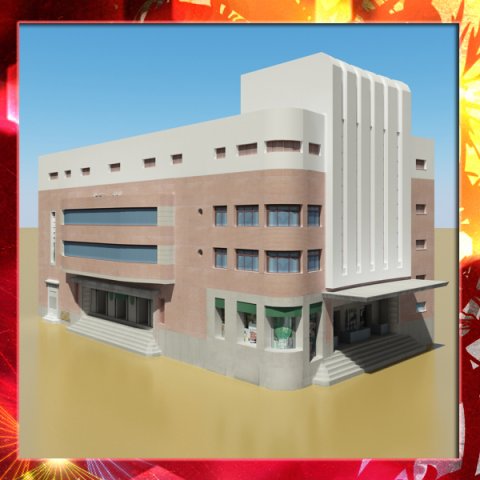 photorealistic low poly building 15 3Dモデル .c4d .max .obj .3ds .fbx .stl .blend