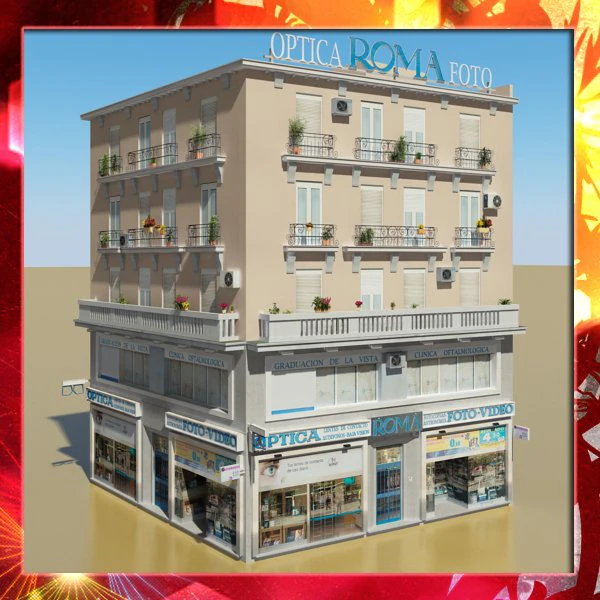 photorealistic low poly building 16 3D Model .c4d .max .obj .3ds .fbx .stl .blend