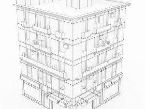photorealistic low poly building 17 3D Model