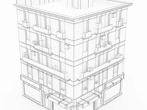 photorealistic low poly building 17 3D Model