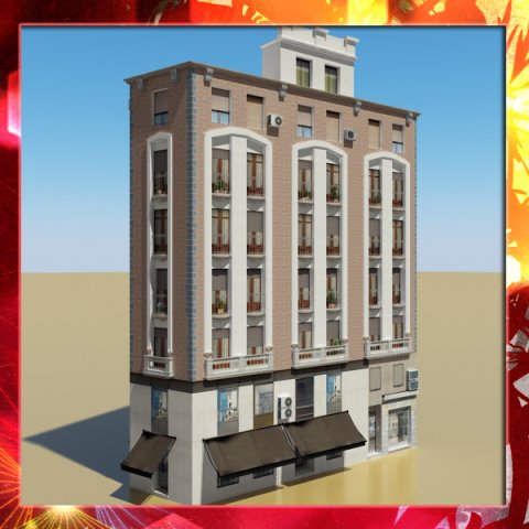 photorealistic low poly building 19 3D Model .c4d .max .obj .3ds .fbx .stl .blend 