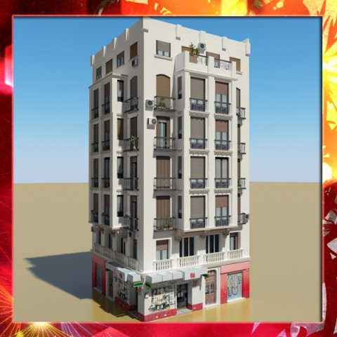 photorealistic low poly building 21 3D Model .c4d .max .obj .3ds .fbx .stl .blend 
