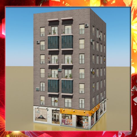 photorealistic low poly building 22 Modelo 3D .c4d .max .obj .3ds .fbx .stl .blend