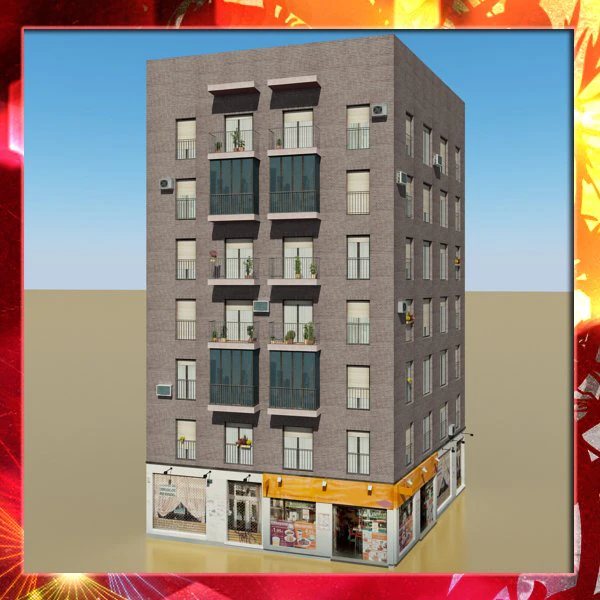 photorealistic low poly building 22 3D Model .c4d .max .obj .3ds .fbx .stl .blend