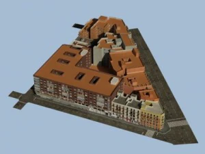 3d models european city block 03 3D Model