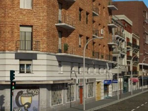 3d models european city block 03 3D Model