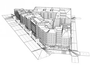 3d models european city block 03 3D Model