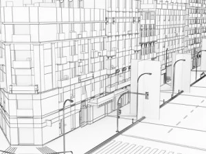 3d models european city block 03 3D Model