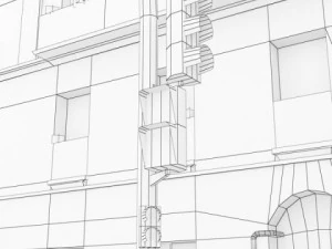 3d models european city block 03 3D Model