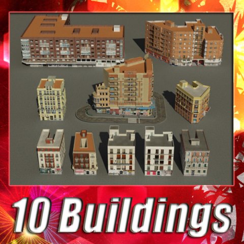 building collection 51  60 3D Model .c4d .max .obj .3ds .fbx .stl .blend 