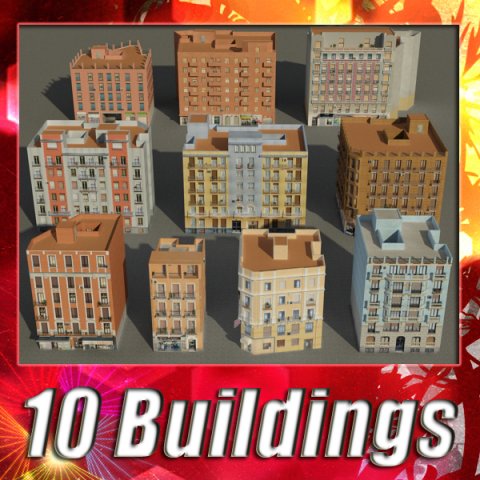 3d models building collection 6170 3D 模型 .c4d .max .obj .3ds .fbx .stl .blend 
