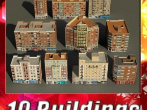 Cole&ccedil;&atilde;o de edif&iacute;cios de modelos 3D 7180 Modelo 3D